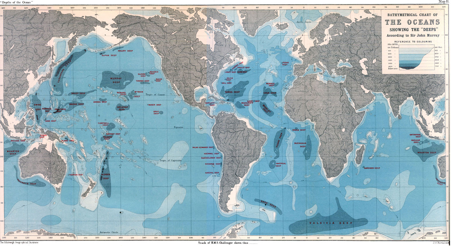 Water Depth Atlantic Ocean Map 