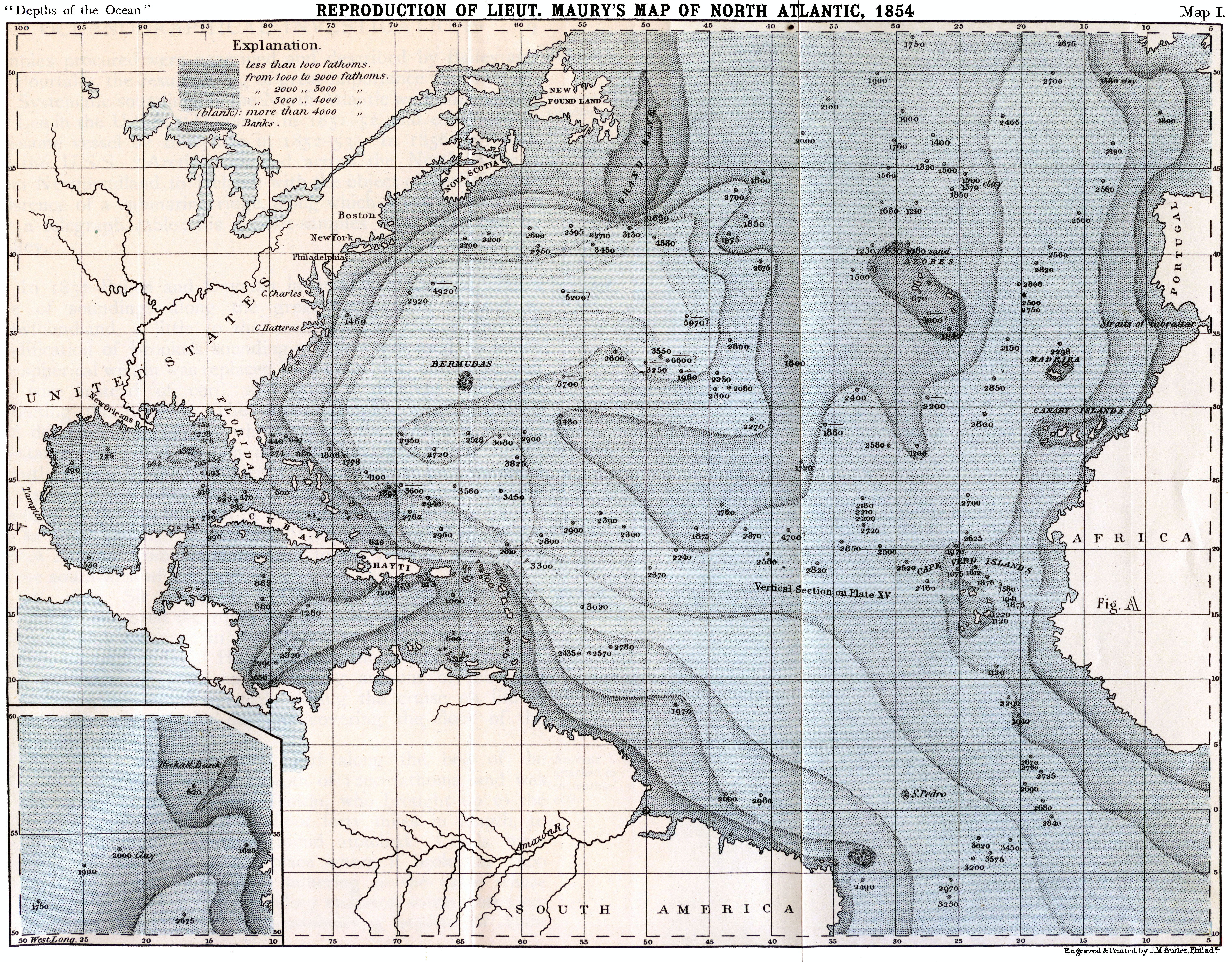 Atlantic Ocean Map Depth Chart 